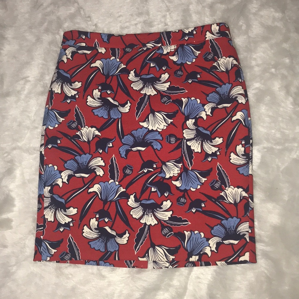 J. Crew printed pencil skirt